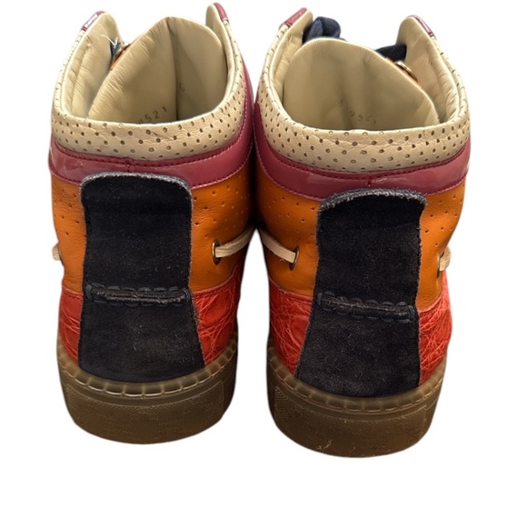 🟤 AUTHENTIC GUCCI HIGH-TOP SNEAKERS MULTICOLOR PVC 309521-Men’s Size 8 - Picture 3 of 13